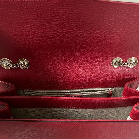 Gucci Interlocking GG Shoulder Bag Red in Leather with Gold-tone - Picture 5 of 5